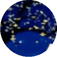 Blue Circle with White Border and Stars