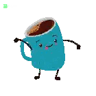Blue Coffee Cup Saying Good Morning