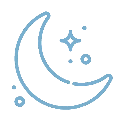Blue Crescent Moon Star