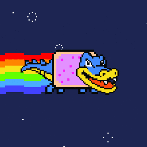 Blue Crocodile As Neon Cat GIF