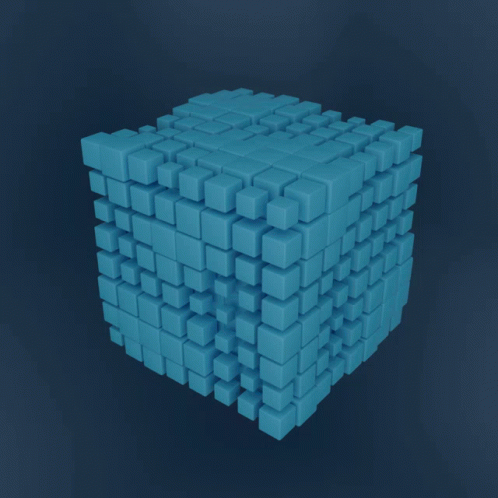 Blue Cube Made of Blue Cubes