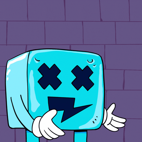 Blue Cube With Lightning Bolt On Its Face