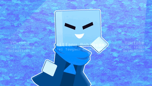 Blue Cube With Scarf and YouTube Logo