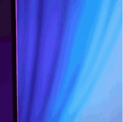 Blue Curtain with Purple Stripe