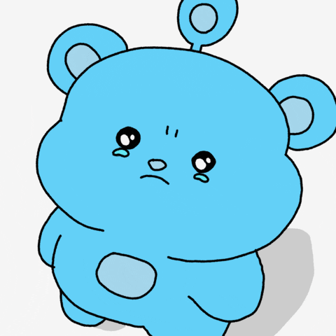 Blue Cute Bear That Hurt Cries GIF
