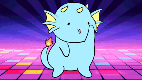 Blue Dancing Dino Arm Up Down GIF
