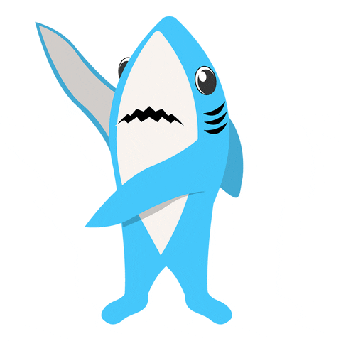 Blue Dancing Shark Cartoon GIF