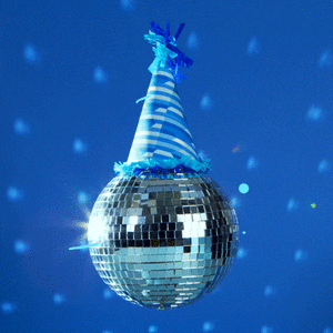 Blue Disco Ball Party Hat GIF