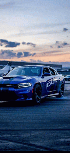 Blue Dodge Charger Srt Burnout GIF