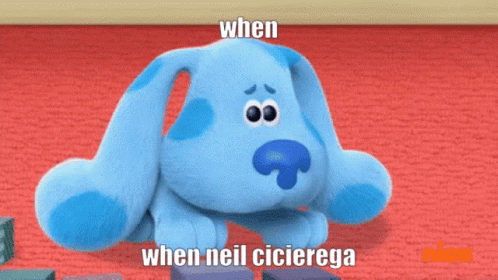 Blue Dog from Blue's Clues Sitting on Red Carpet
