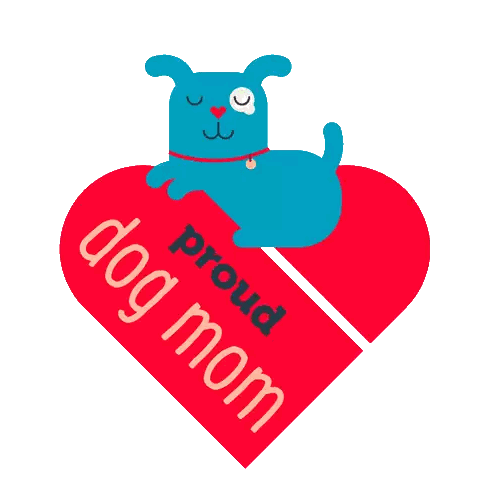 Blue Dog on Proud Dog Mom Heart