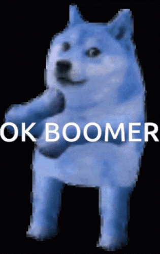 Blue Dog Saying Ok Boomer