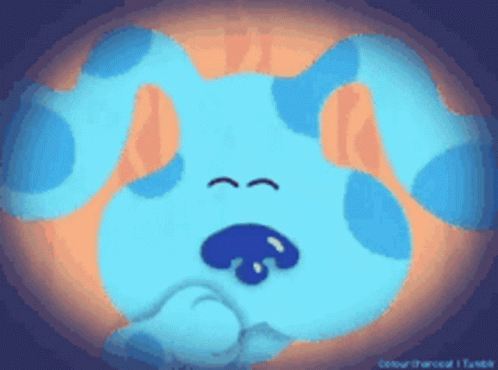 Blue Dog With Orange Spots GIF