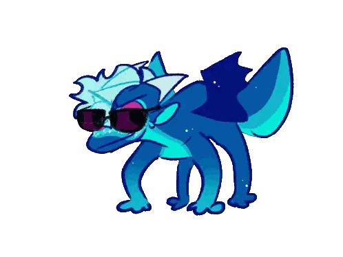 Blue Dragon Wearing Sunglasses