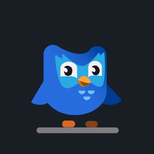 Blue Duolingo Singing Something GIF