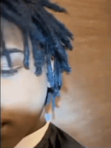 Blue Dyed Hair Close Up