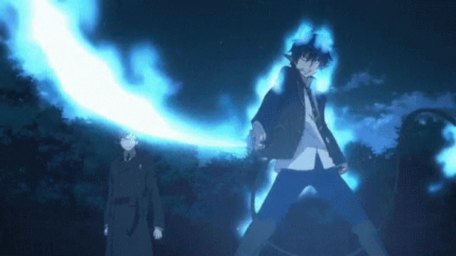 Blue Exorcist Rin Fight Pose Ready GIF