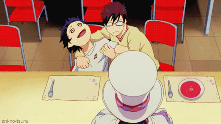 Blue Exorcist Rin Is Knocked Out Restaurant GIF