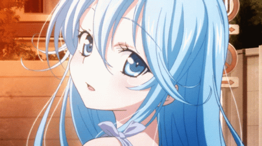 Blue Eyed Anime Girl Erio Towa Cute Smile GIF