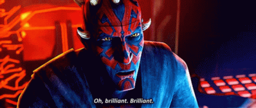 Blue Face Horned Man Saying Oh Brilliant