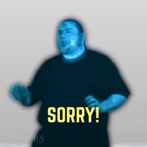 Blue Fat Guy Disintegrate GIF
