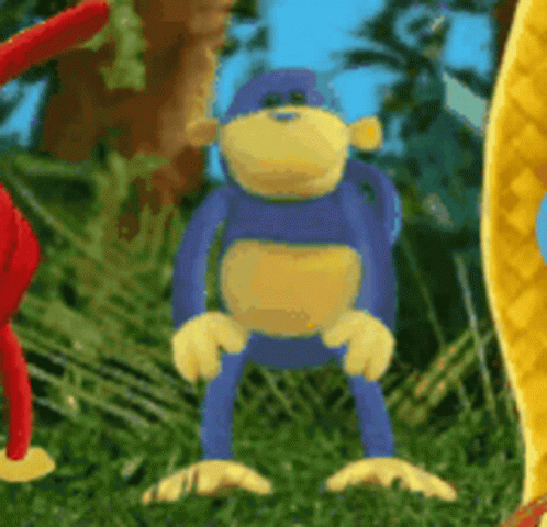 Blue Fat Monkey Dancing GIF