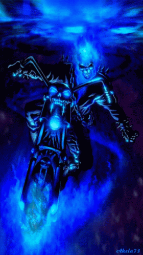 Blue Fire Ghost Rider GIF