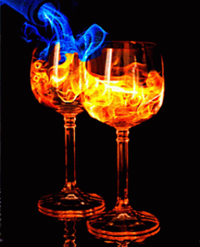 Blue Fire On Wine Glass GIF