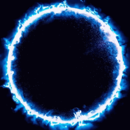 Blue Fire Electric Circle Flames GIF