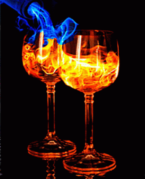 Blue Fire On Wine Glass GIF
