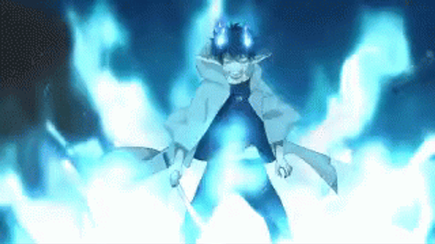 Blue Fire Rin Okumura Anime GIF