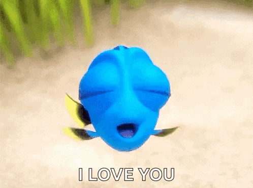 Blue Fish Saying I Love You