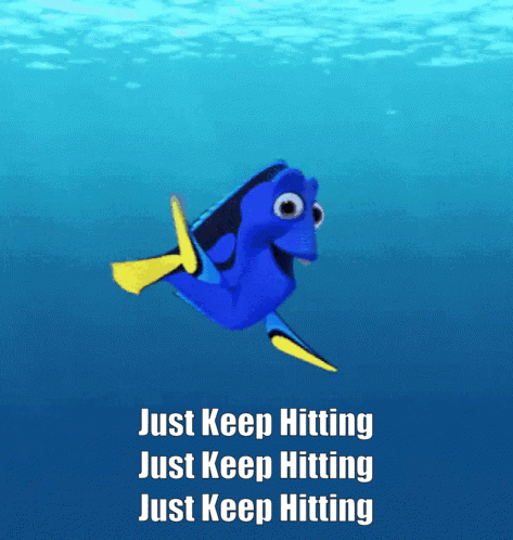 Blue Fish Swimming Just Keep Hitting GIF