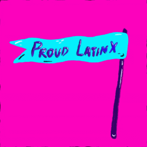 Blue Flag Saying Proud Latin X