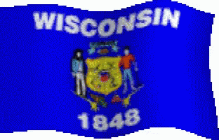 Blue Flag Saying Wisconsin