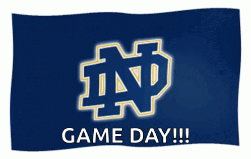 Blue Flag With Notre Dame Logo Game Day