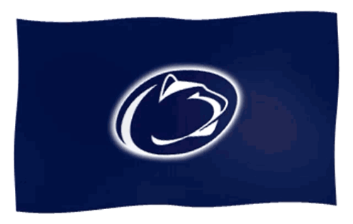 Blue Flag With Penn State University Logo GIF