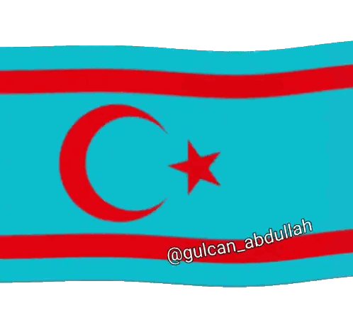 Blue Flag with Red Star and Crescent