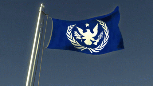Blue Flag with White Eagle and Star