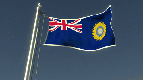 Blue Flag with Yellow Circle