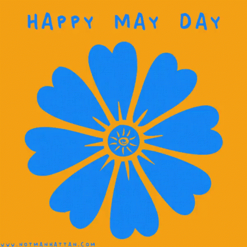 Blue Flower Happy May Day GIF