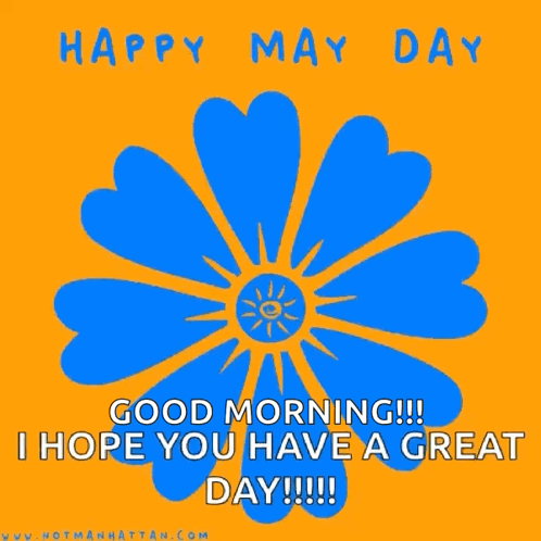 Blue Flower Happy May Day GIF