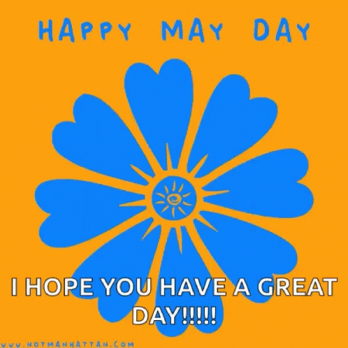 Blue Flower Happy May Day GIF