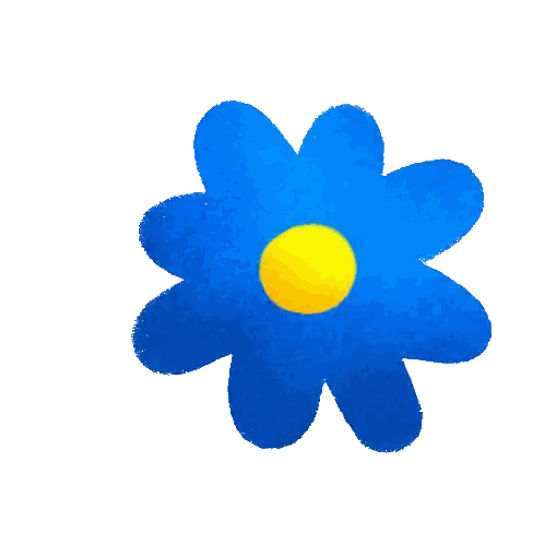 Blue Flower With Yellow Center