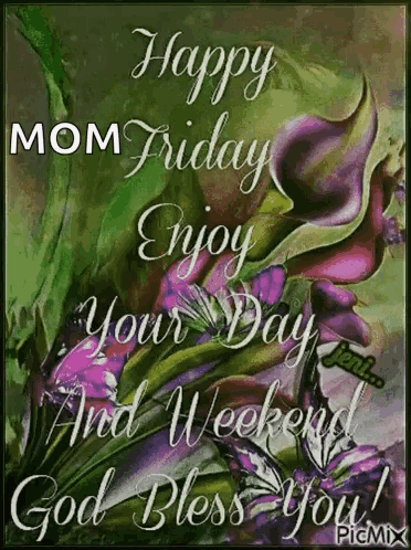 Blue Flowers Hearts Good Morning Happy Friday Have A Blessed Day GIF