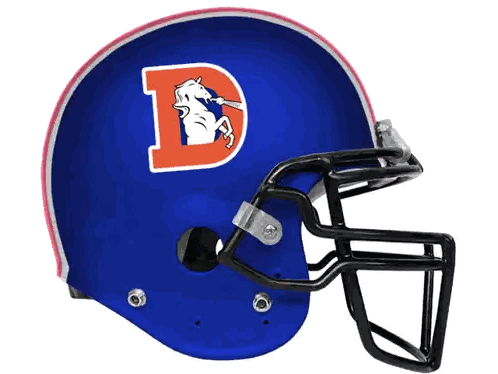 Blue Football Helmet With Horse And D