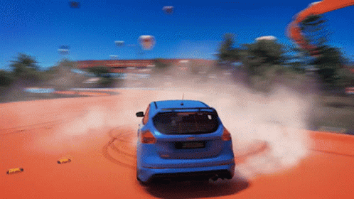 Blue Ford On The Race GIF