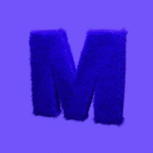 Blue Furry Letter M