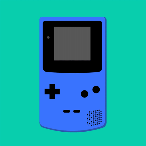 Blue Game Boy With A Rainbow On The Screen GIF