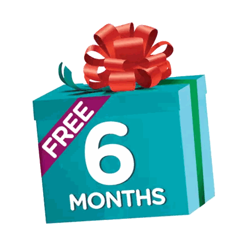 Blue Gift Box Free 6 Months